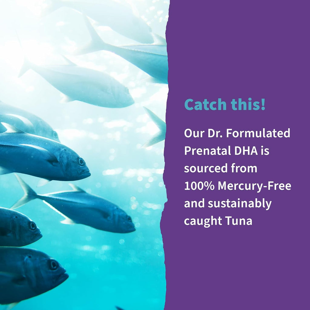 Garden of Life Dr. Formulated Prenatal DHA Fish Oil - 500mg DHA y DPA, 100% VD Vitamina D3, Omega 3 Embarazo, 30 Cápsulas