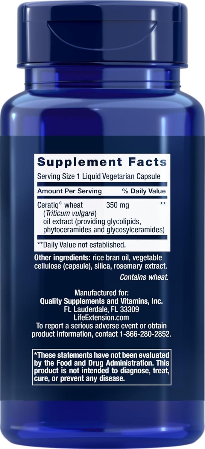 Life Extension Skin Restoring Ceramidas, 50 Cápsulas Vegetales - Complemento de Fitoceramidas