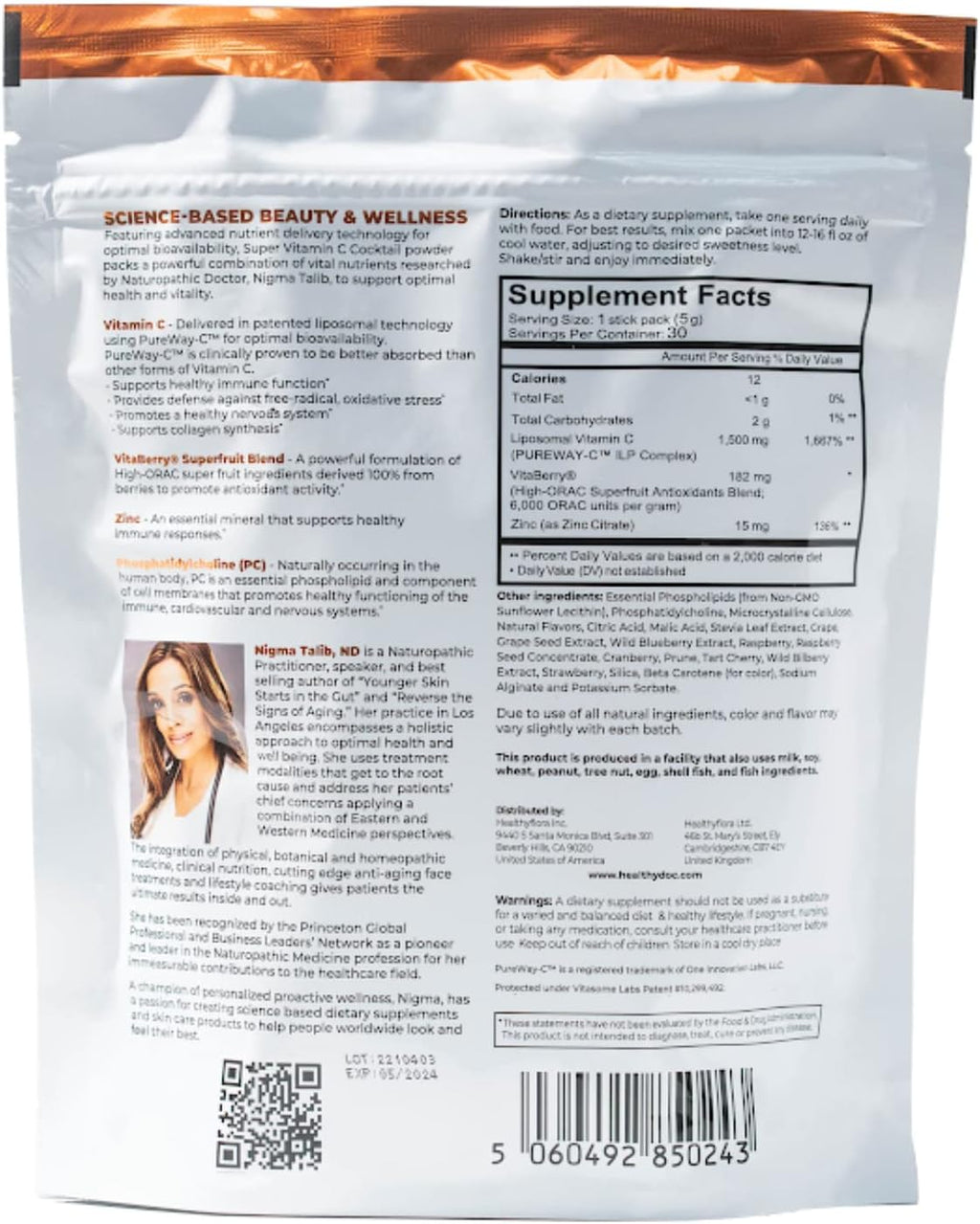DR. NIGMA Super Vitamin C Cocktail Powder - 30 Porciones - Sabor Baya
