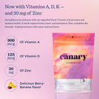 Canary Barrier Booster Vitamin A, D, K y Zinc - Gominolas Veganas Sabor Berry Banana - 60 Gominolas