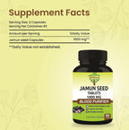Comprimidos de Semilla de Jamun SunNature | 90 Comprimidos, 500 mg | 1000 mg por día (2 comprimidos) | Vegano