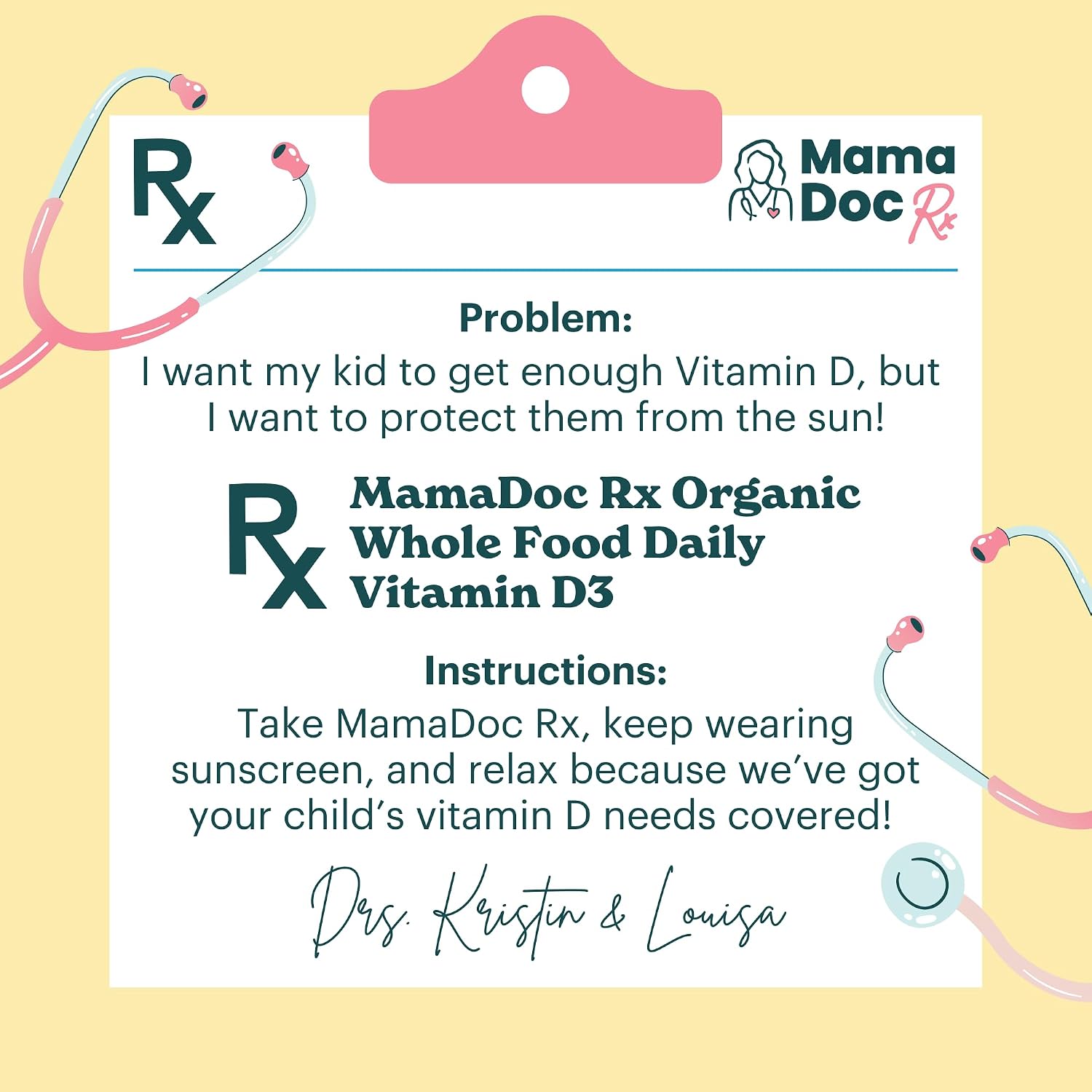 MamaDoc Rx Vitamina D3 Orgánica Masticable para Niños y Adolescentes | 800 UI | Sin Azúcar, Vegano, Sin Alérgenos | 2 Meses de Suministro | Edad 3+