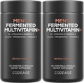 Codeage Multivitamínico Diario para Hombres – 25+ Vitaminas y Minerales, Alimentos Integrales Orgánicos, Probióticos, Omega-3, Zinc, Vitaminas A, B, C, D, E y K (2 Envases)