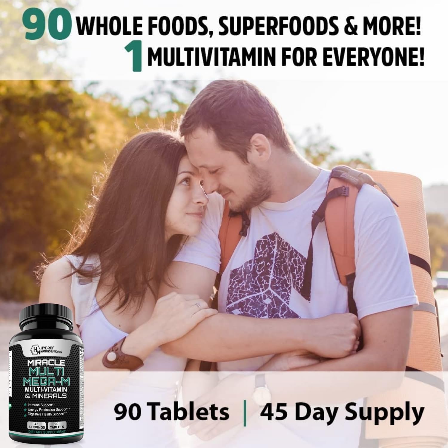 MEGA-M Multivitamin for Men and Women (+ superfoods, Mushrooms and enzymes)