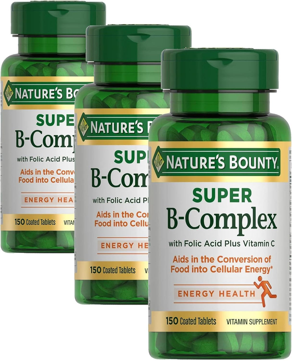 Nature's Bounty Super B Complex: B Complex with Vitamin C and Folic Acid, 150 Tablets