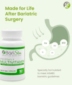 BariSlim Multivitamínico Bariátrico con Hierro - 60 mg de Hierro - 90 Cápsulas