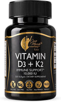 Cocó March N.M.D Vitamina D3+K2 10.000 UI - 180 mcg de Vitamina K2, 250 mcg de Vitamina D3, 120 Cápsulas, Sin Gluten, No GMO