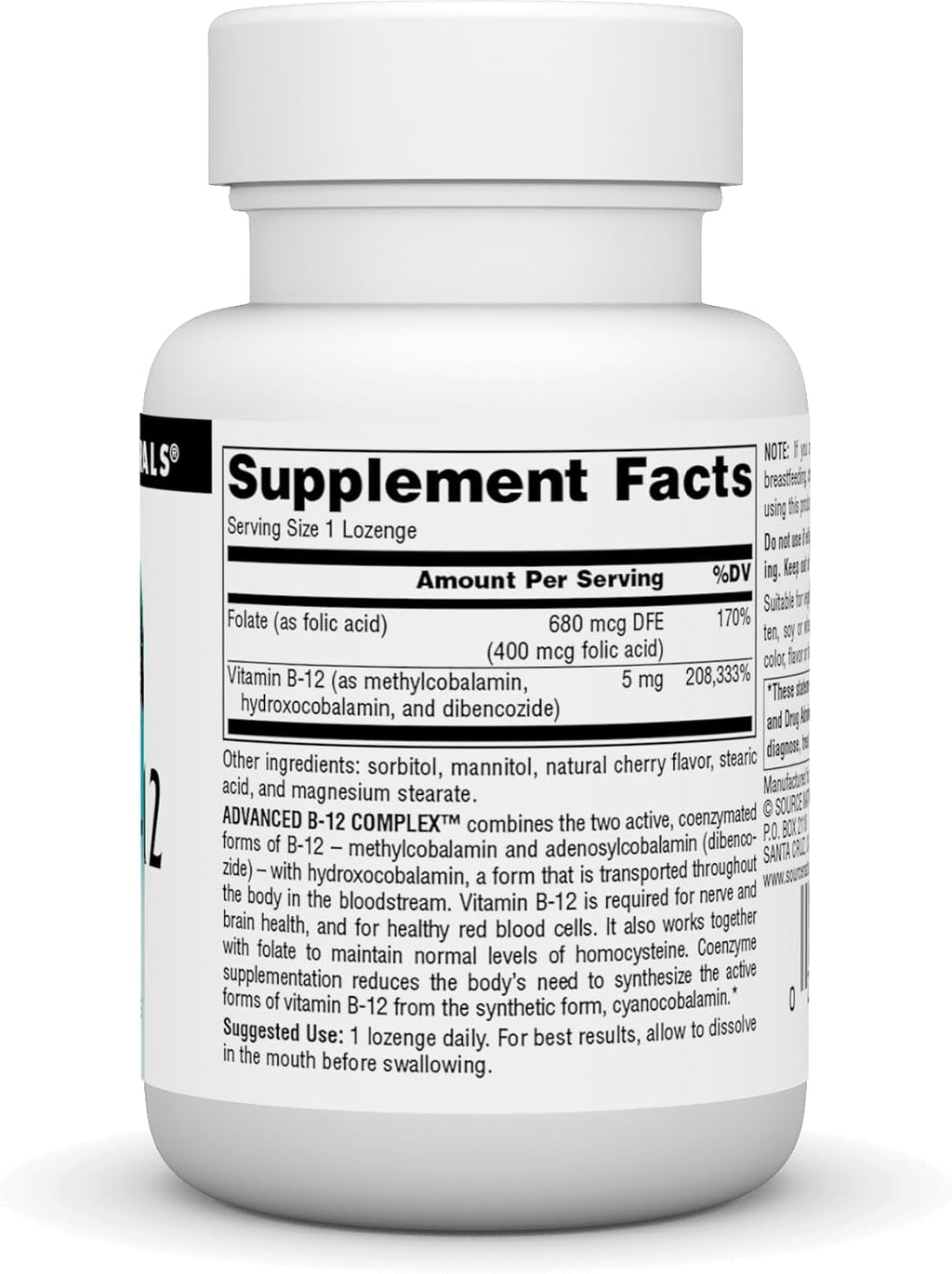Source Naturals Advanced B-12 Complex, 5 mg - 30 Pastillas