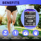 Benfotiamina 600mg + 20mg Vitamina B1 | 120 Cápsulas Veganas | No Transgénico | Gluten Free