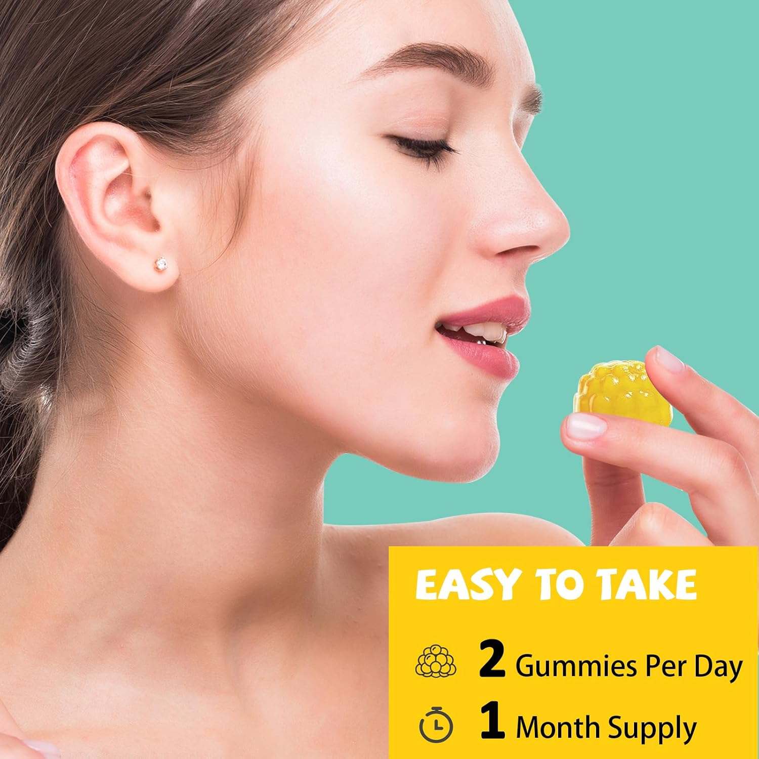 PYUNAFIT Vitamina E 400 UI Gomitas para Mujer con Vitamina A, C, Biotina y Zinc - 60 Gomitas