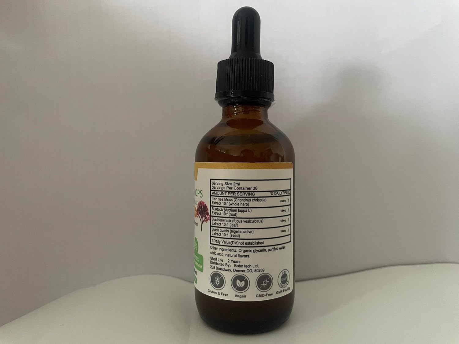 Biduka Gotas de Musgo de Mar con Aceite de Comino Negro, Vitamina C y Zinc