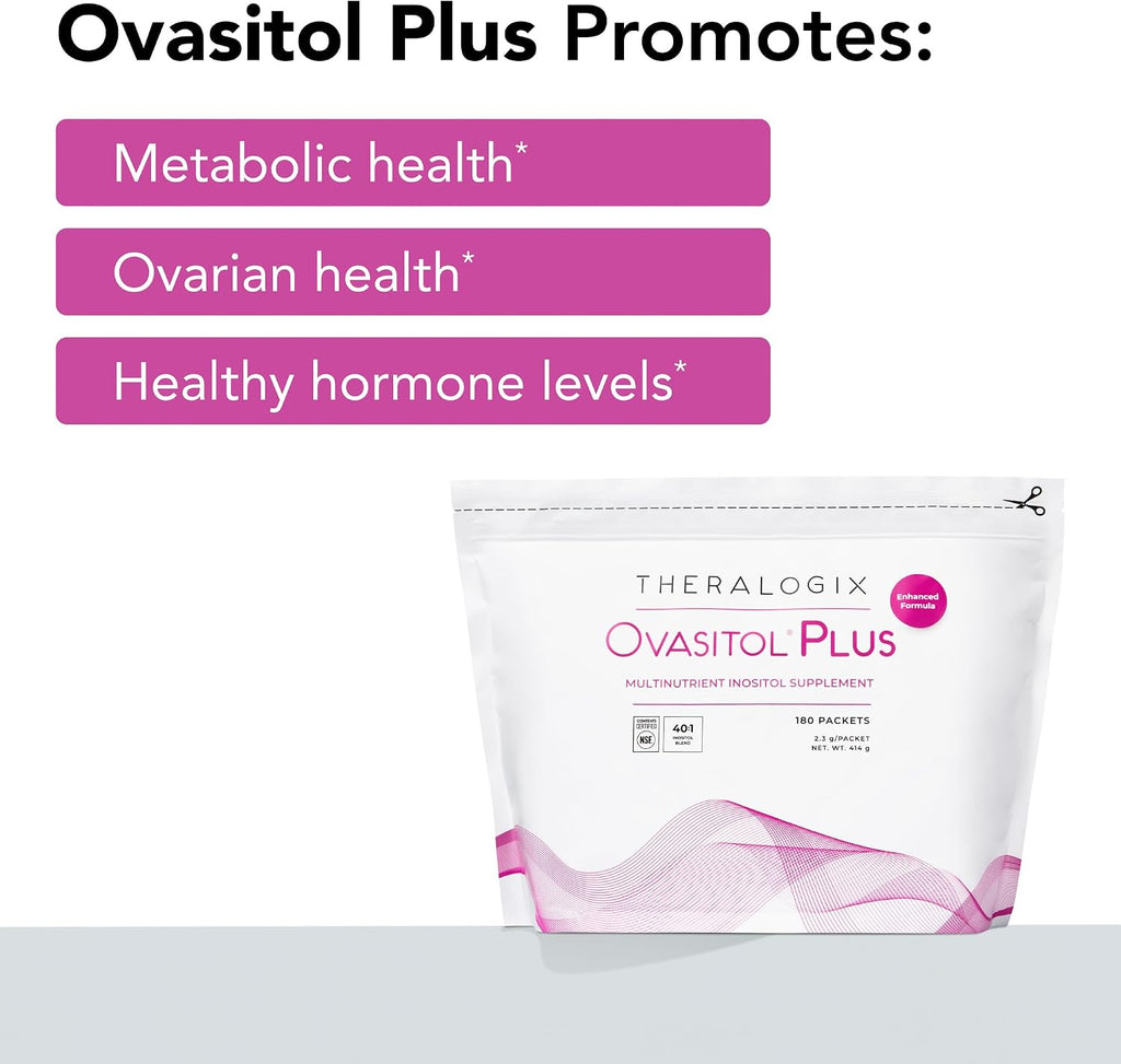 Theralogix Ovasitol Plus - Complemento Metabólico con Myo-Inositol, D-Chiro Inositol, Cromo, Alfalactoalbúmina y Vitamina D - 180 cápsulas (90 días)