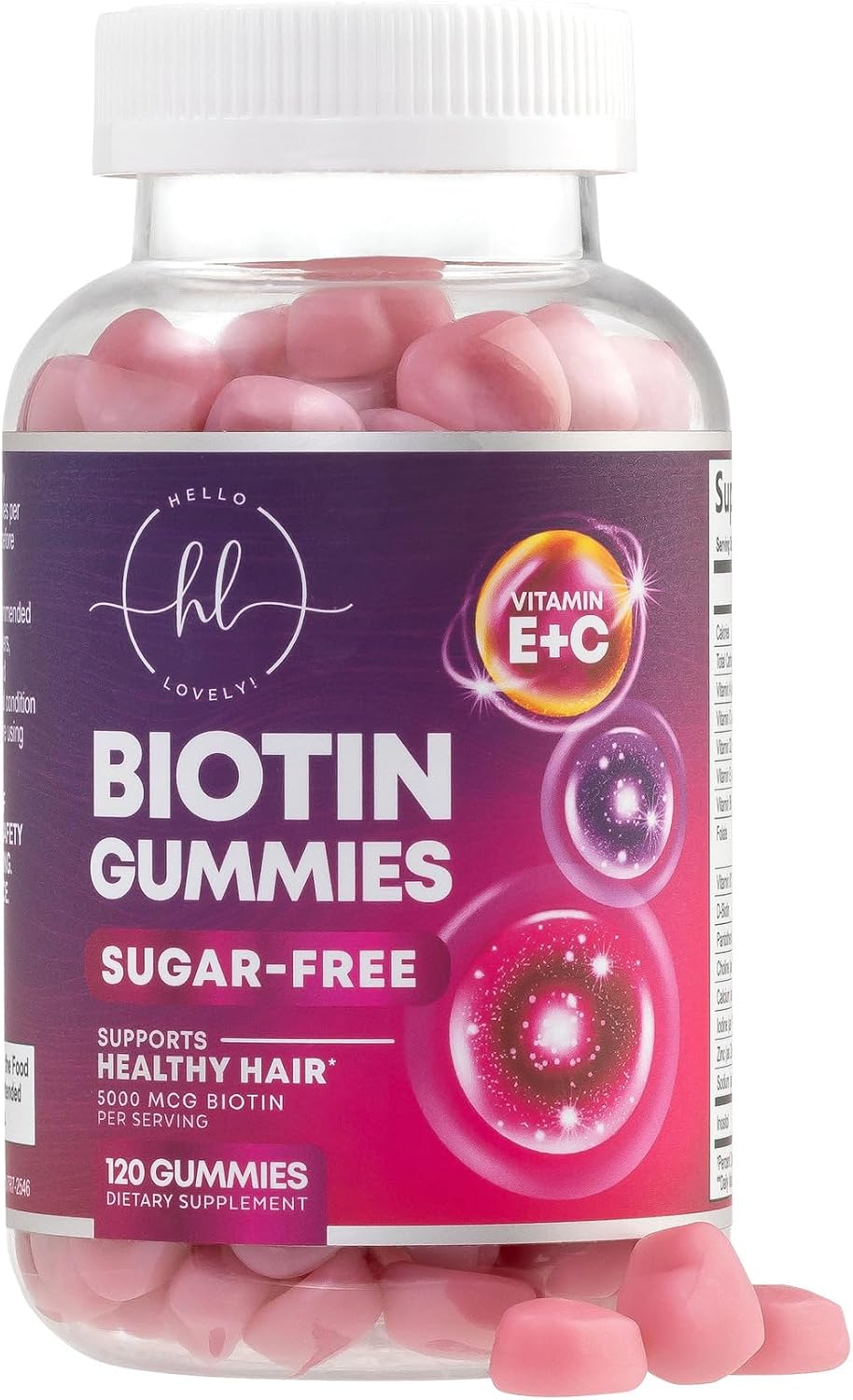 Gominolas de Biotina 5000 mcg con Vitaminas E y C – 60 Gominolas