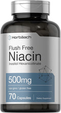Horbaach Niacina 500mg Sin Enrojecimiento | 70 Cápsulas | Vitamina B3 Inositol Hexanicotinato | Sin OMG y Sin Gluten