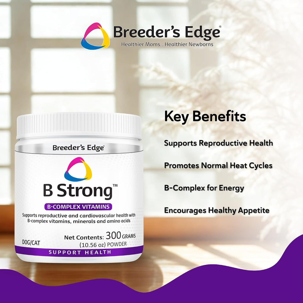 Breeder's Edge B Strong Powder - Suplemento de vitamina B para perros y gatos (300g)