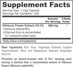 NusaPure Cápsulas de Flor de Hibisco, 500 mg, 200 Cápsulas Vegetales (No GMO, Vegano)