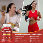 Gominolas de Vitamina B2 (Riboflavina) 400 mg – Sabor Fresa – Veganas – Sin Gluten – 60 Unidades