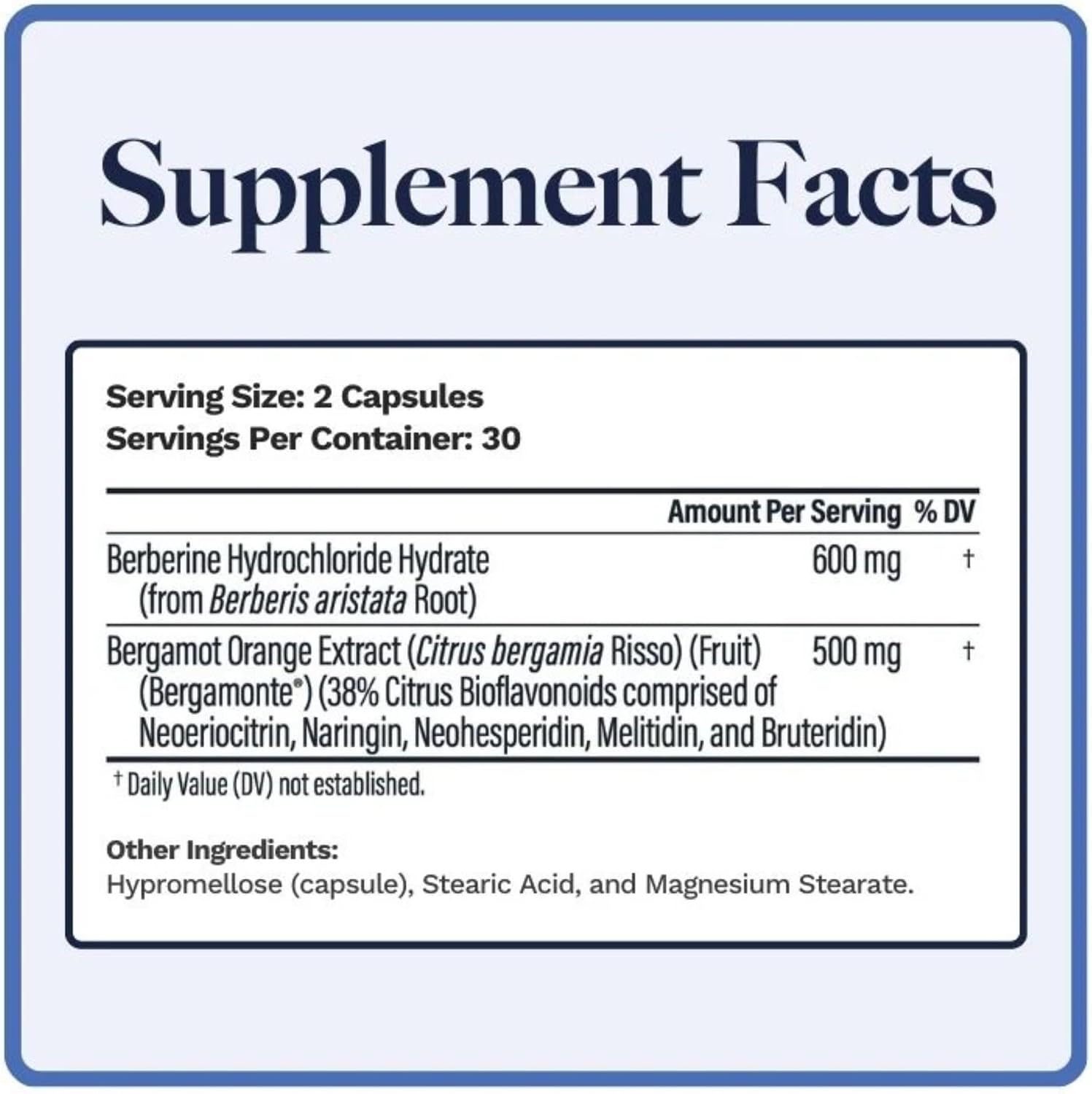 Berbercol | 500mg Citrus Bergamot (as Bergamonte) and Berberine | 60 Capsules
