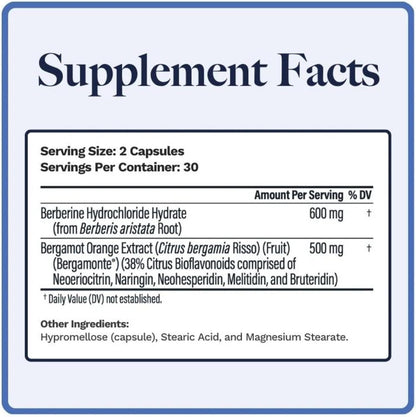 Berbercol | 500mg Bergamota Cítrica (como Bergamonte) y Berberina | 60 Cápsulas – Image 3