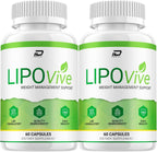 Lipo Vive Cápsulas - Fórmula Avanzada, Complemento Alimenticio (2 Paquetes - 120 Cápsulas)