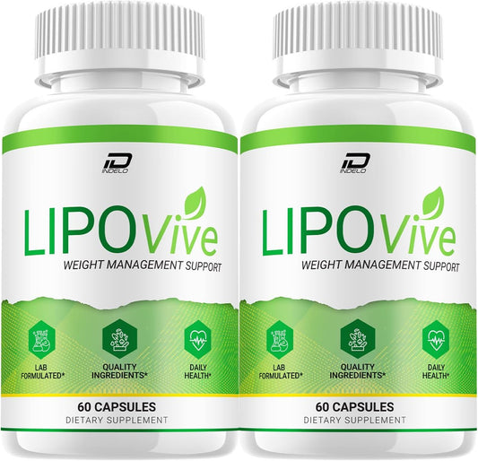 Lipo Vive Cápsulas - Fórmula Avanzada, Complemento Alimenticio (2 Paquetes - 120 Cápsulas)