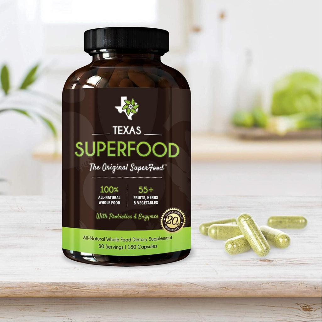 Texas SuperFood - Original Superfood Capsules, Red and Green, 180 Count