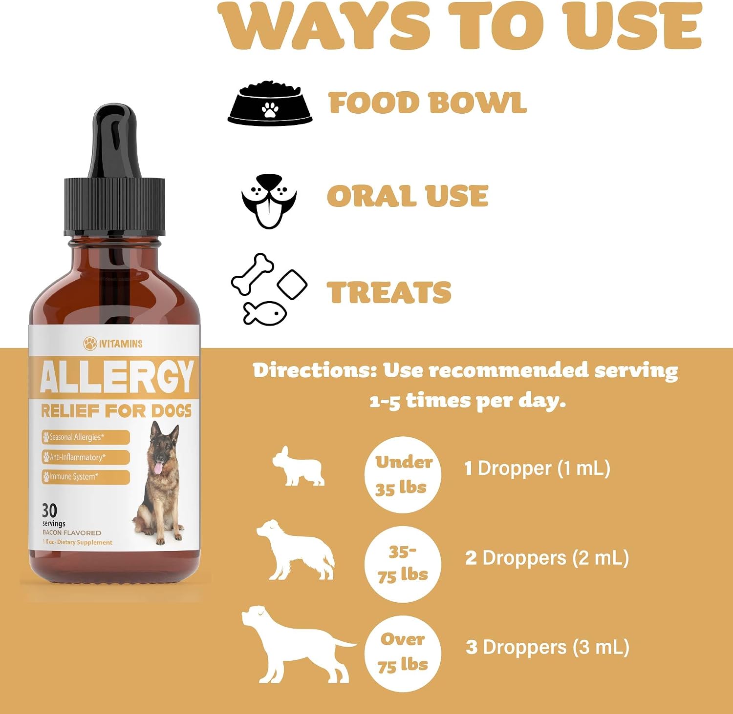 Alivio Natural para Alergias de Perros - Apoyo Contra Picazón y Estornudos - 30 ml