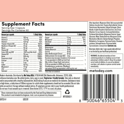 me today Multivitamínico Diario para Mujeres – 27 Vitaminas y Minerales – 30 Cápsulas Vegetarianas