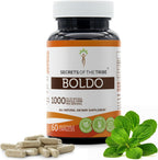 Boldo 60 Cápsulas, 1000 mg, Hoja Seca de Boldo (Peumus boldus) (60 Cápsulas)
