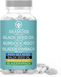 Cápsulas de Musgo Marino Orgánico 3000mg + Aceite de Semilla Negra 1000mg + Raíz de Bardana + Fucus - 120 Cápsulas Veganas