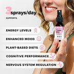 Complement Vegan Vitamin Triple B12 Liquid Spray - 1500 mcg B12 para Energía, Estado de Ánimo, Sistema Nervioso, Función Cognitiva para Niños y Adultos - Mezcla de Frambuesa Complejo B (60 Servicios)