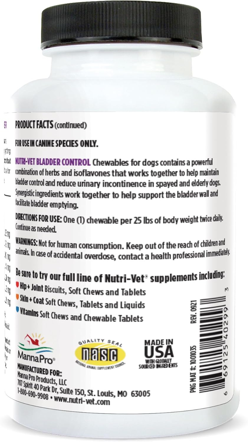 Nutri-Vet Control de Vejiga para Perros - 90 Comprimidos