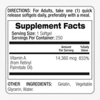 FITO MEDIC'S Lab - Vitamina A 25000 UI, 250 cápsulas blandas