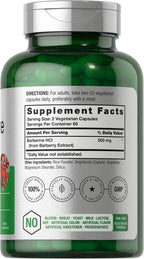 Horbäach Berberine HCl 500 mg | 120 Cápsulas Vegetarianas | Suplemento de Extracto de Agracejo
