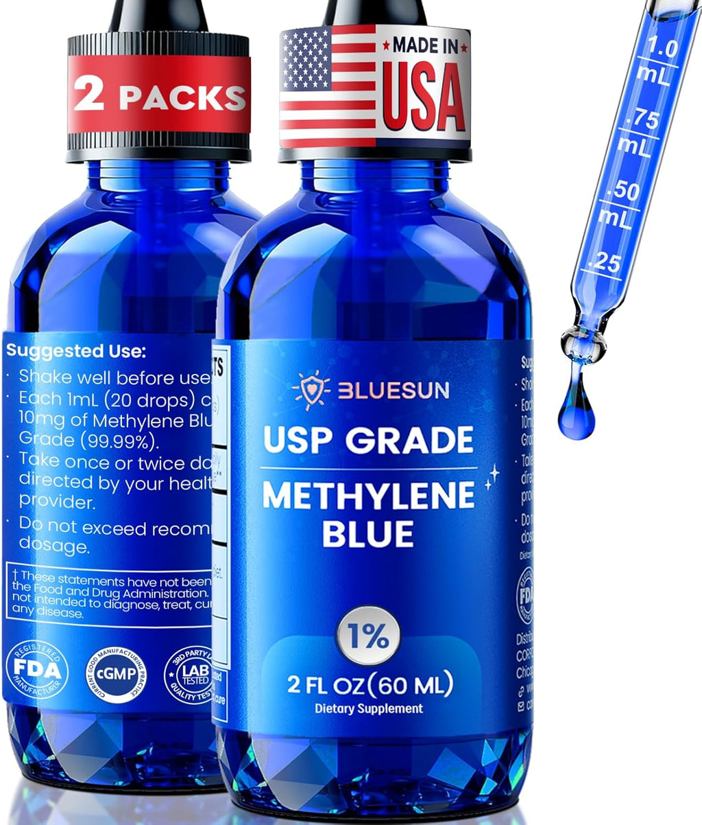 Bluesun Methylene Blue 1% Gotas - Grado Farmacéutico USP - 60ml