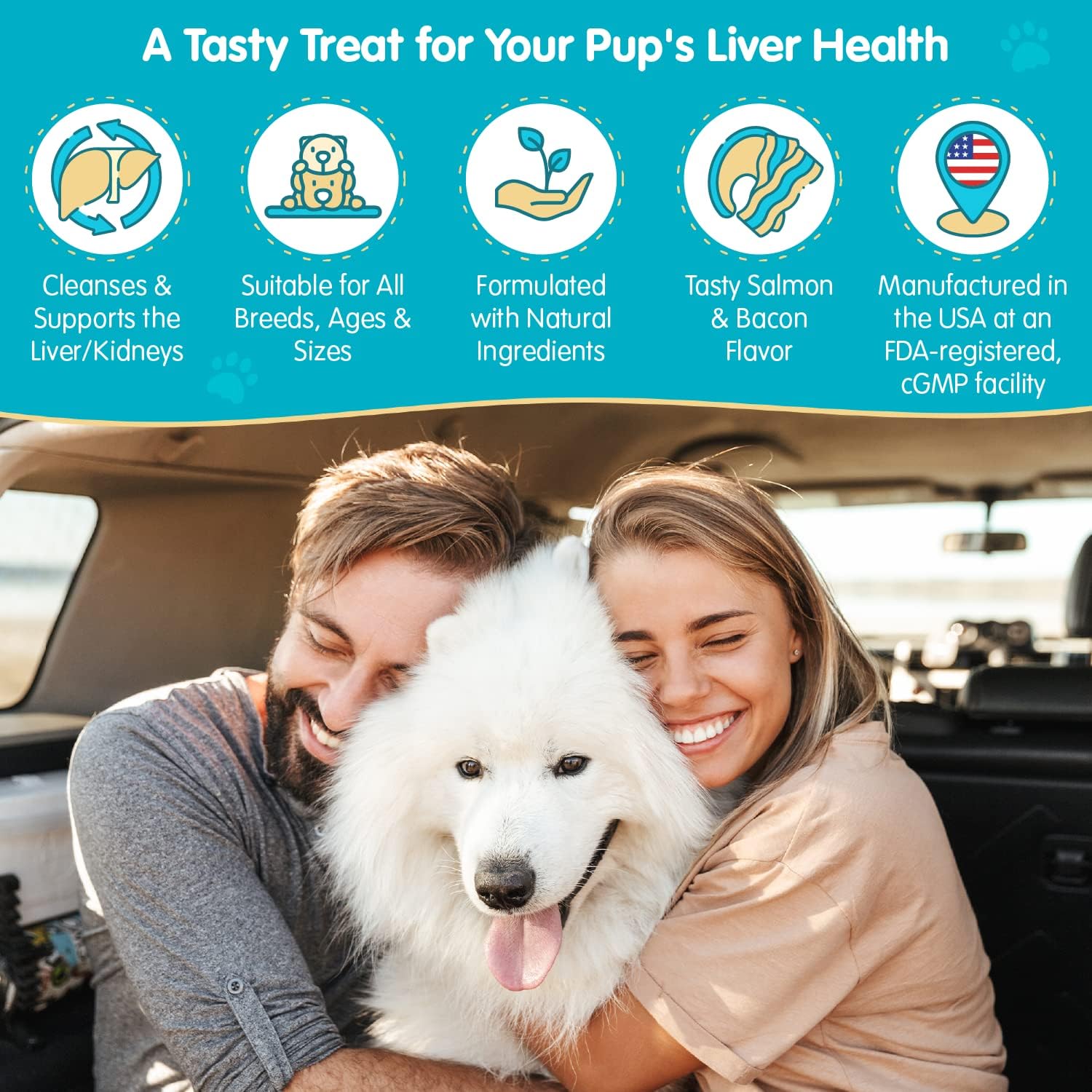 Wanderfound Pets Cardo Mariano para Perros – Sabor Salmón y Bacon – 100 Comprimidos Masticables