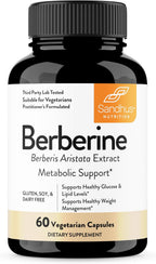 Sandhu's Berberina HCL 500mg por cápsula - 60 Cápsulas - Extracto de Berberis Aristata al 97% - Sin OGM, Vegetariano, Sin Gluten