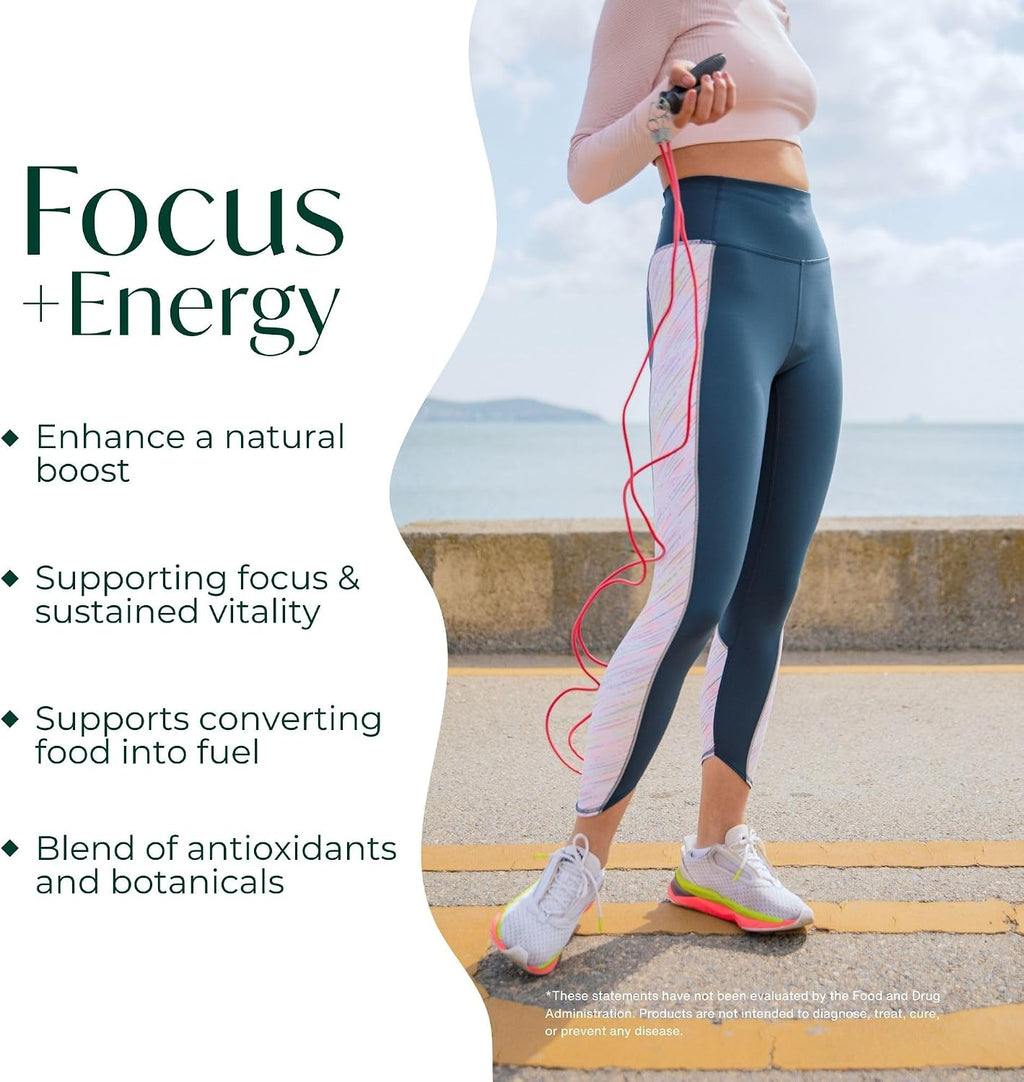 PURE Focus + Energy Mezcla para Bebida | Cafeína Natural y Antioxidantes | Apoya la Alerta y Energía | Sin Azúcar | 269 g | Sabor Sandía