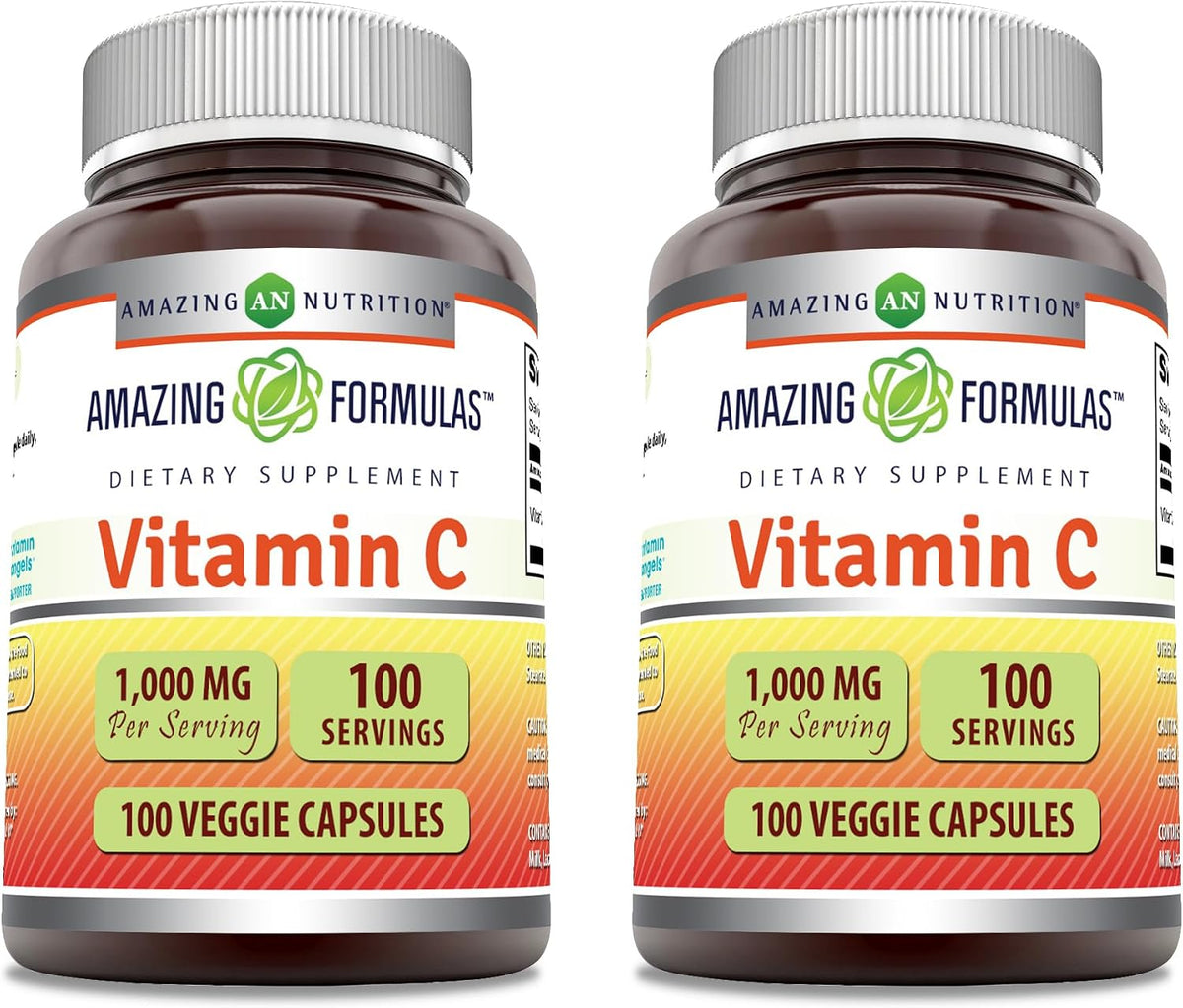 Amazing Formulas Vitamina C 1000 mg | Cápsulas Vegetales | No Transgénico | Sin Gluten | 100 Cápsulas – Image 6