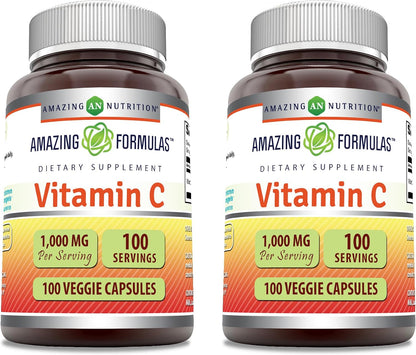 Amazing Formulas Vitamina C 1000 mg | Cápsulas Vegetales | No Transgénico | Sin Gluten | 100 Cápsulas – Image 6