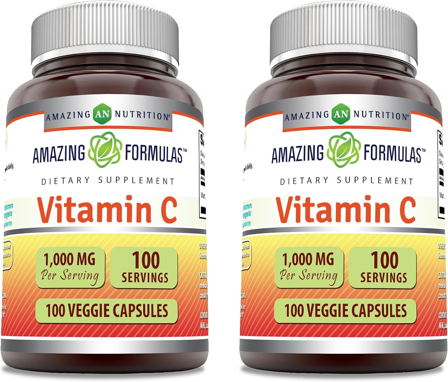 Amazing Formulas Suplemento de Vitamina C 1000 mg – 200 Cápsulas Veganas – No-GMO, Sin Gluten