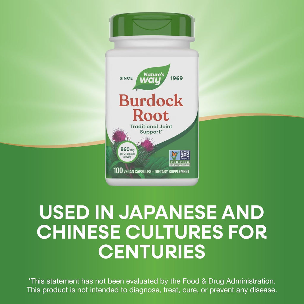 Nature's Way Burdock Root, 100 Vegan Capsules
