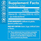 Vitamina D3 5000 UI - The Vitamin Shoppe | 100 Cápsulas Blandas | Sin Gluten
