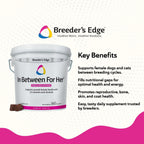 Breeder's Edge in Between for Her - Multivitamínico Diario para Perros y Gatos Reproductores, 360 Comprimidos