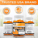 HJS Supplements Vitamin C Gummies, Sabor Naranja, 90 Gominolas