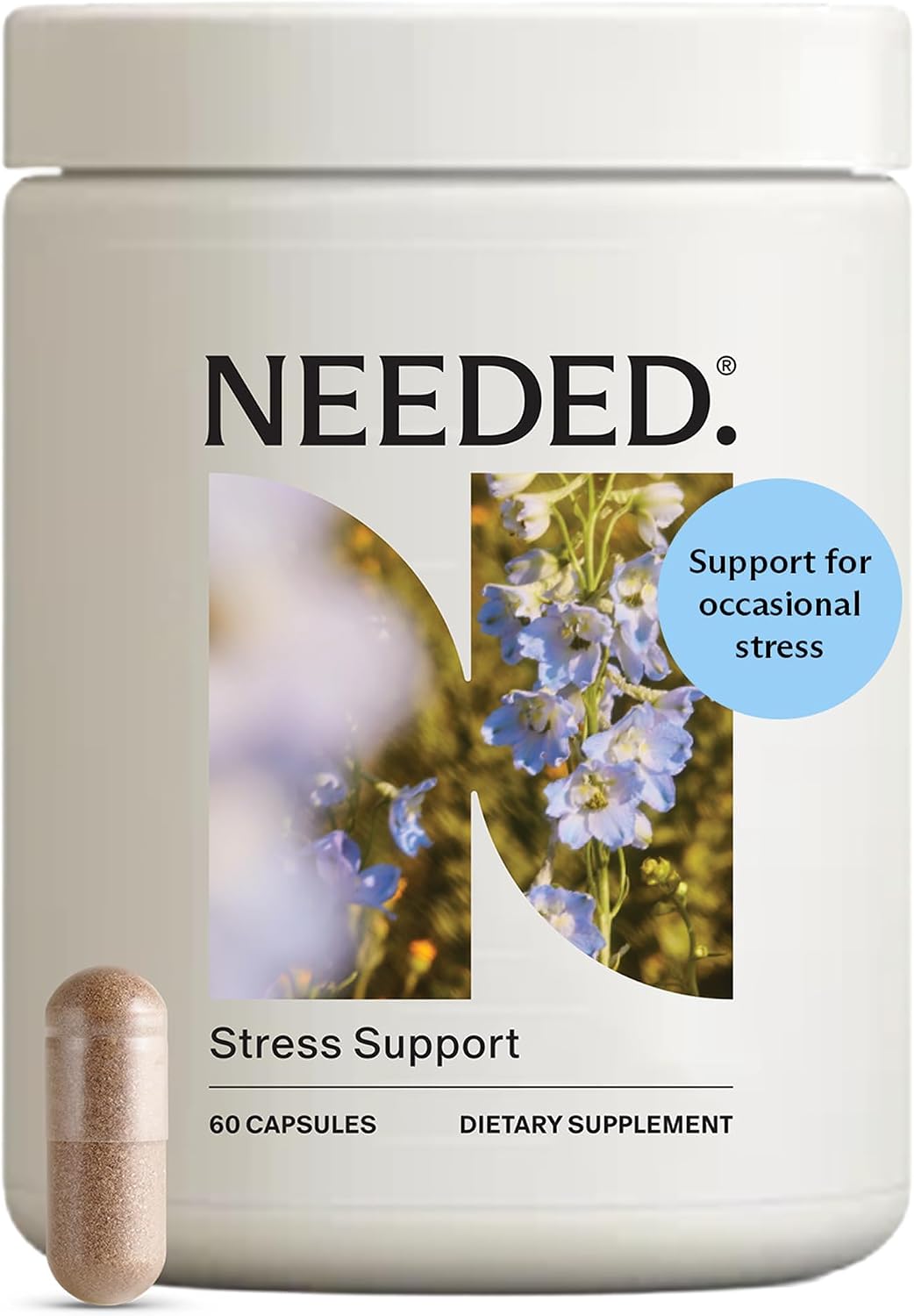 Needed. Stress Support - Mezcla Herbolaria para el Estado de Ánimo, Energía y Equilibrio Hormonal para Mujeres - Suplemento de Shatavari, Ashwagandha, Rhodiola - No OGM - 120 Cápsulas