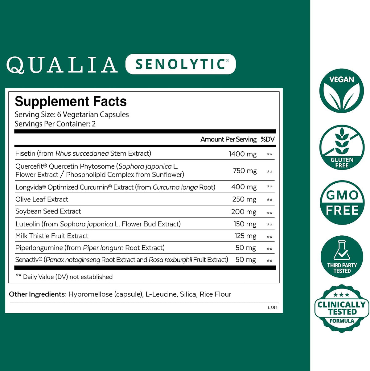 Qualia Senolytic - Suplemento Senolítico con Fisetina, Quercetina y Piperlongumina – Image 2