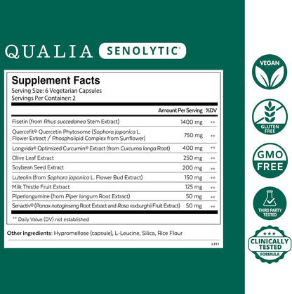Qualia Senolytic - Suplemento Senolítico con Fisetina, Quercetina y Piperlongumina – Image 2