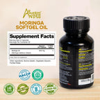 Aceite de Semillas de Moringa en Cápsulas Blandas, 100% Puro, Prensado en Frío, Vegano, No-GMO, 1000mg por Dosis – 100 Cápsulas