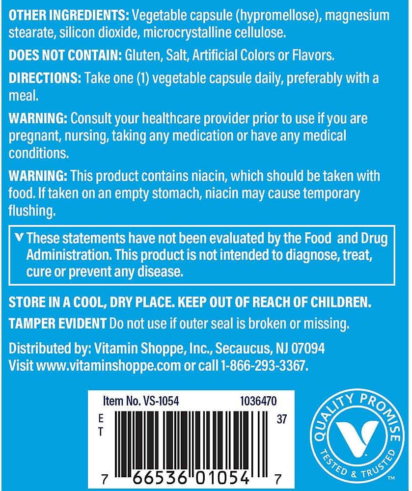 The Vitamin Shoppe Complejo B - Vitaminas B de Alta Potencia, 100 Cápsulas Vegetales